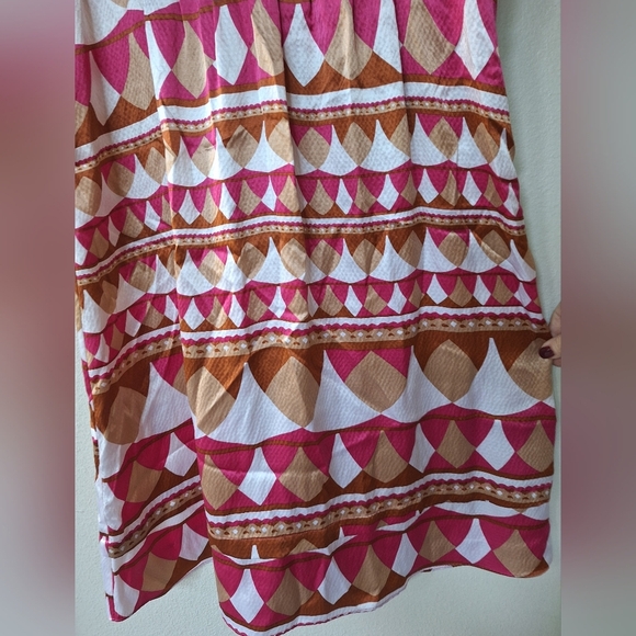 Diane Von Furstenberg Womens Sleeveless Silk Geometric Print Dress Size 8 - Picture 4 of 6